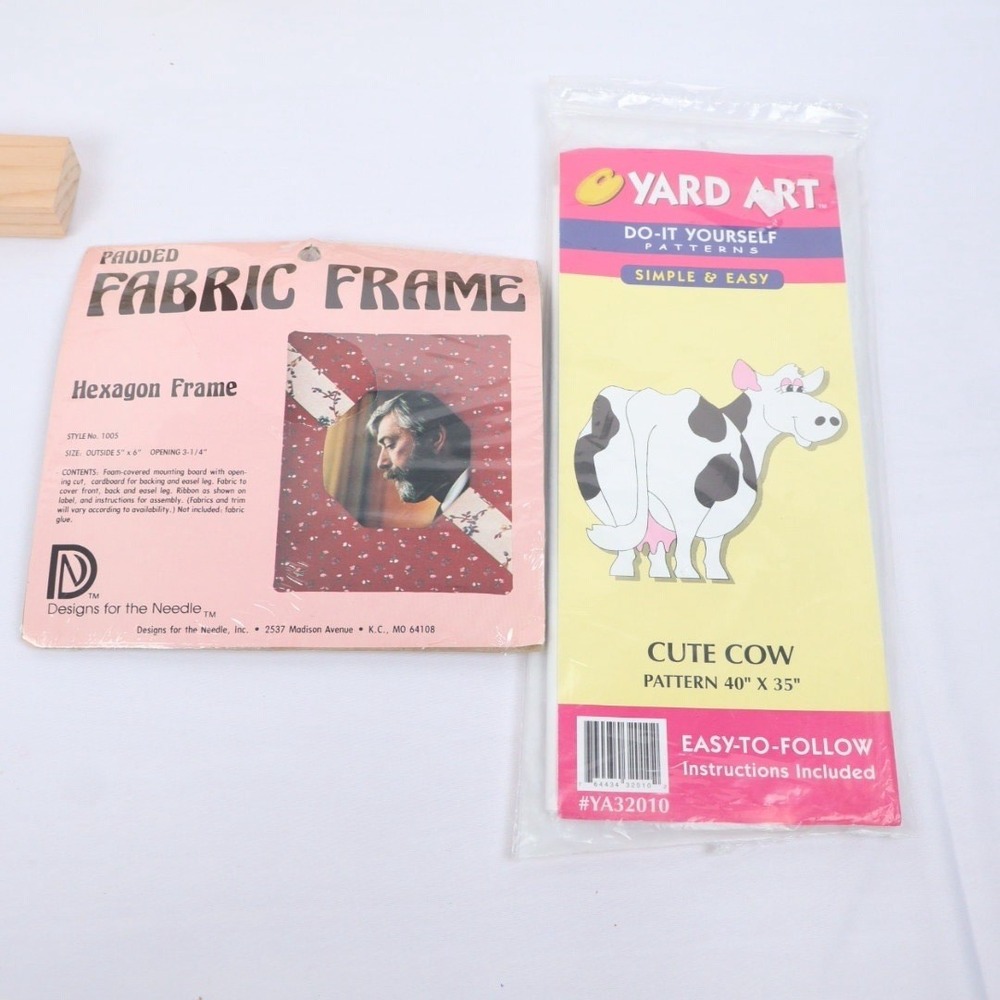 Mixed Lot VTG Wood Kits Prairie Girl Cat Country Cabin Crafts DIY Projects Plaid - Picture 2 of 9